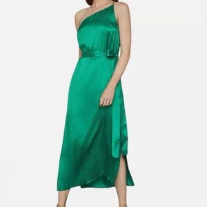 BCBMAXAZRIA One Shoulder Midi Dress (Sapphire Green)